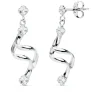 Pendientes Oro Blanco 18 Ktes Largos Tirabuzon. Bayonne<Alda Joyeros Outlet