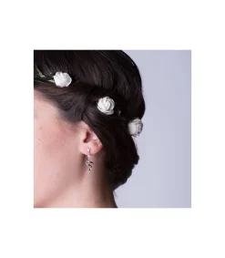 Pendientes Oro Blanco 18 Ktes Largos Tirabuzon. Bayonne<Alda Joyeros Outlet