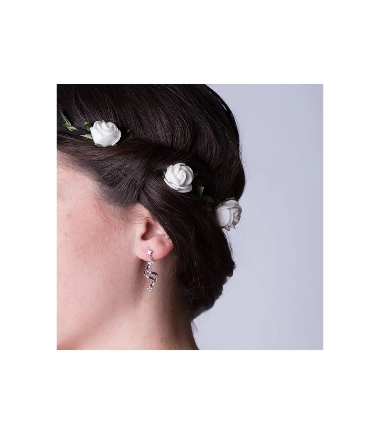 Pendientes Oro Blanco 18 Ktes Largos Tirabuzon. Bayonne<Alda Joyeros Outlet