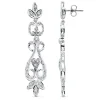 Pendientes Oro Blanco 18 Ktes Largos Y Circonitas. Garonne<Alda Joyeros Cheap