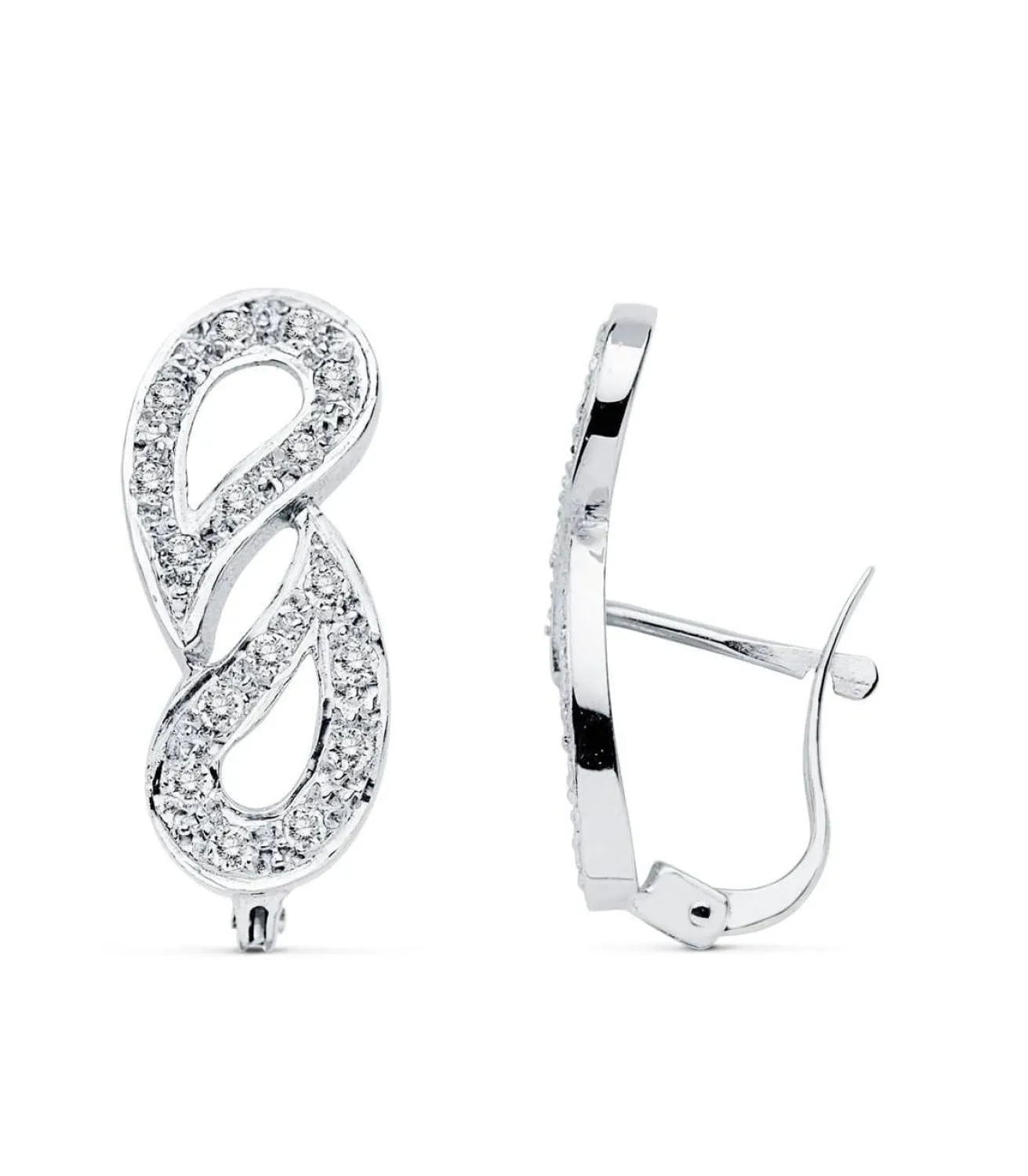 Pendientes Oro Blanco 18 Ktes Circonitas. Seine<Alda Joyeros Store