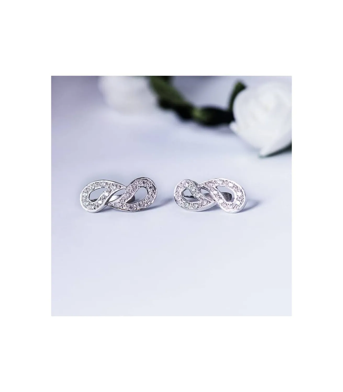 Pendientes Oro Blanco 18 Ktes Circonitas. Seine<Alda Joyeros Store