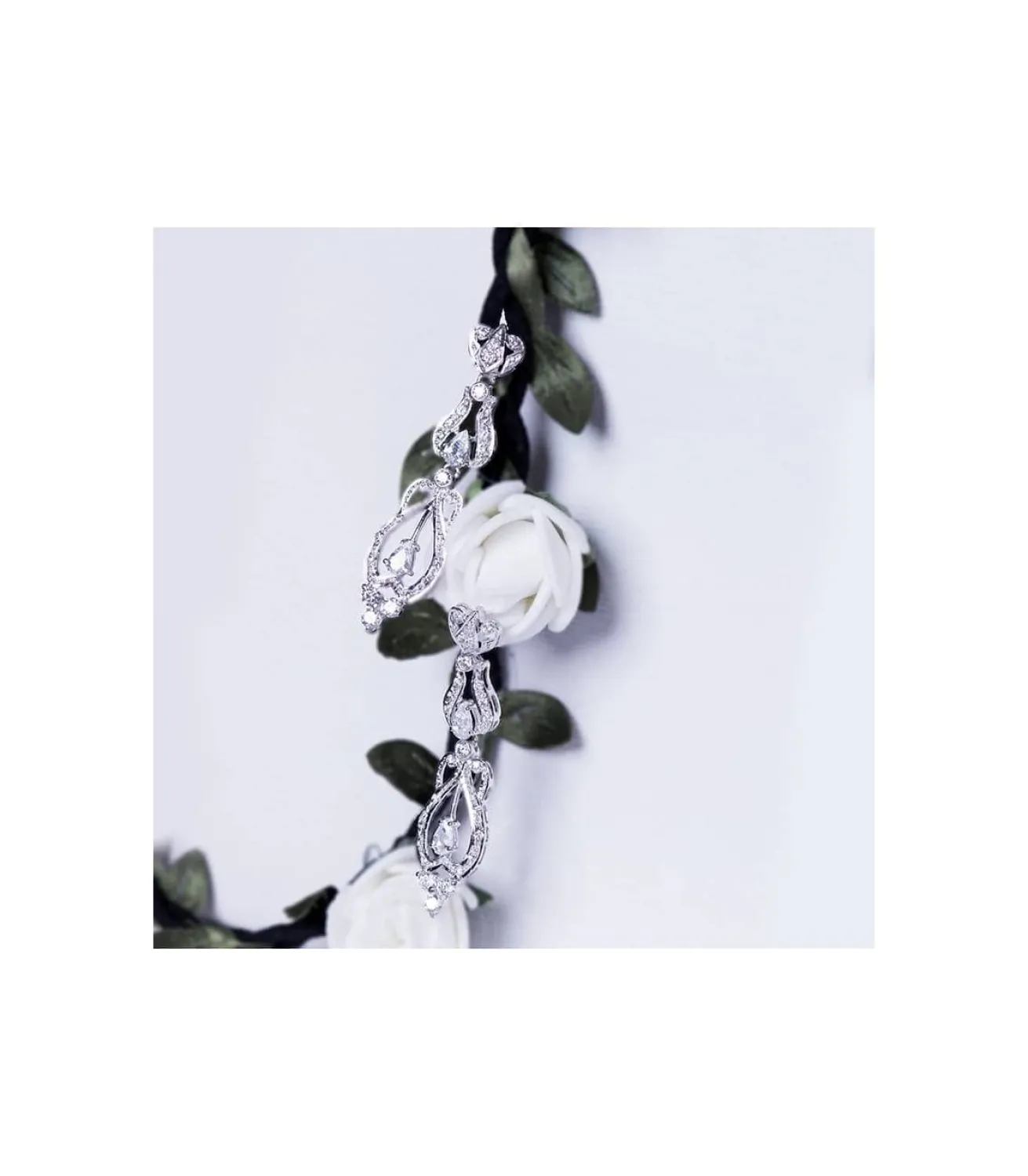 Pendientes Oro Blanco 18 Ktes Largos Circonitas. Cher<Alda Joyeros Flash Sale