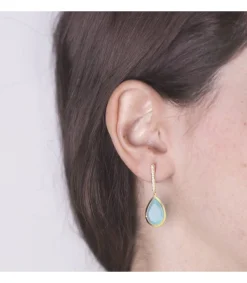 Pendientes Oro Catina Piedra Aguamarina 18 Ktes<Alda Joyeros Flash Sale