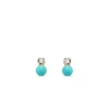 Pendientes Oro Turquesa Elda 3 Mm 18 Ktes<Alda Joyeros Shop