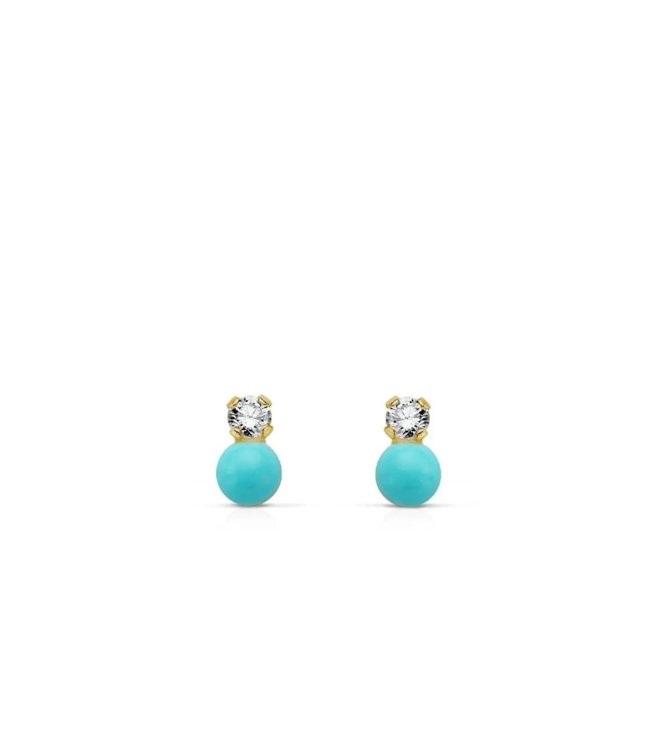 Pendientes Oro Turquesa Elda 3 Mm 18 Ktes<Alda Joyeros Shop