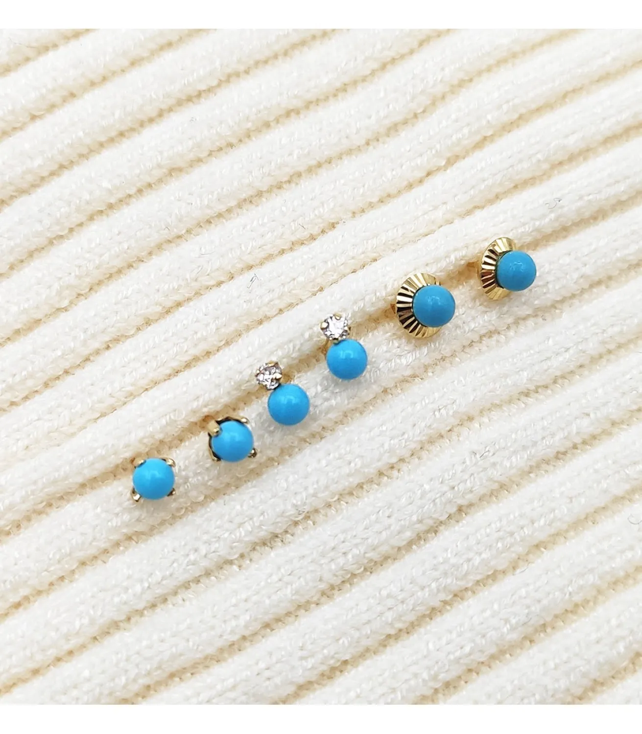 Pendientes Oro Turquesa Elda 3 Mm 18 Ktes<Alda Joyeros Shop