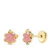 Pendientes Pastelito Rosa Oro 18K Flor<Alda Joyeros Best