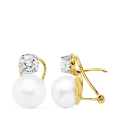 Pendientes Perla Cultivada Oro Amarillo 18 K 9,5 Mm<Alda Joyeros New