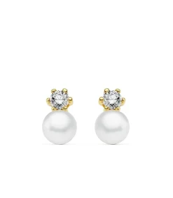 Pendientes Perlas Cultivadas Kalila Oro Amarillo 18 K 7 Mm<Alda Joyeros Clearance