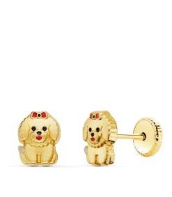 Pendientes Perro De Niña Oro 18K 6 Mm<Alda Joyeros Best Sale