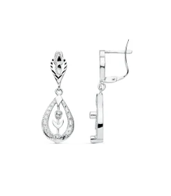 Pendientes Reina Yamlika Oro Blanco 18K Lapidados<Alda Joyeros Clearance