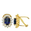 Pendientes Sybil Oro Amarillo 18K Diamantes Y Zafiro<Alda Joyeros Best Sale