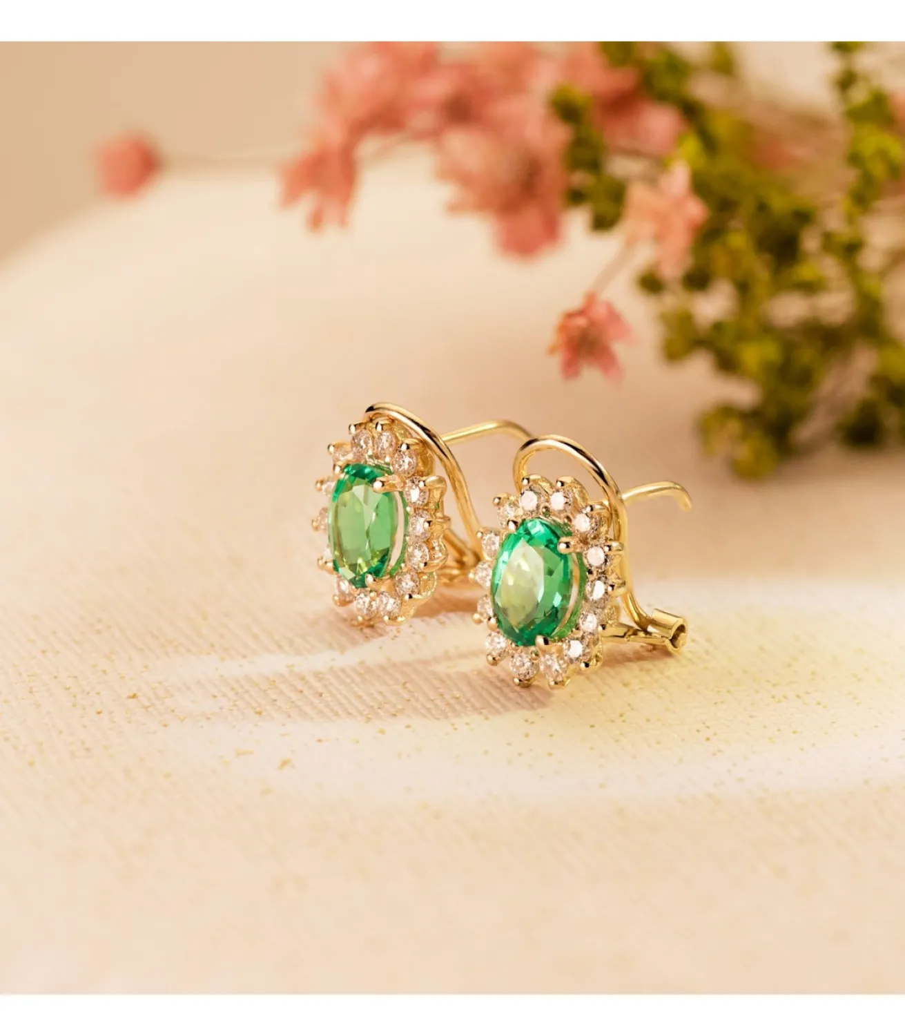 Pendientes Sybil Oro Amarillo 18K Esmeralda Y Diamantes<Alda Joyeros Online