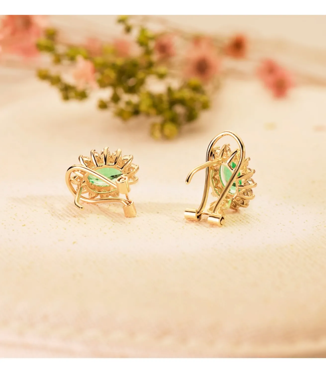 Pendientes Sybil Oro Amarillo 18K Esmeralda Y Diamantes<Alda Joyeros Online