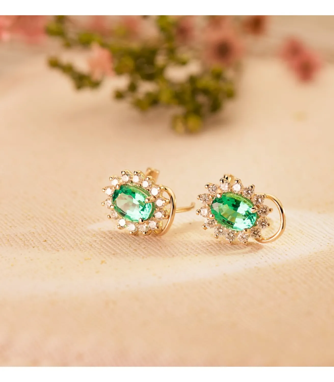 Pendientes Sybil Oro Amarillo 18K Esmeralda Y Diamantes<Alda Joyeros Online