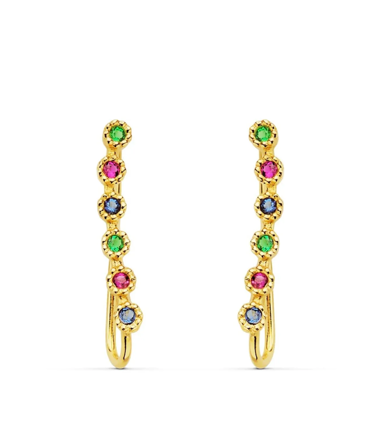 Pendientes Trepadores Arcoiris Oro 18K<Alda Joyeros Fashion