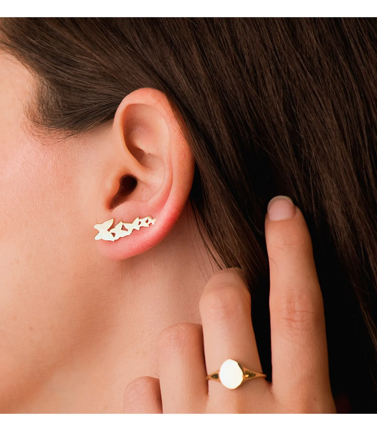 Pendientes Trepadores Mariposas Oro 18K<Alda Joyeros Shop