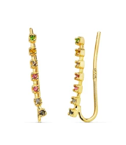 Pendientes Trepadores Oro 18K Arcoiris<Alda Joyeros Clearance