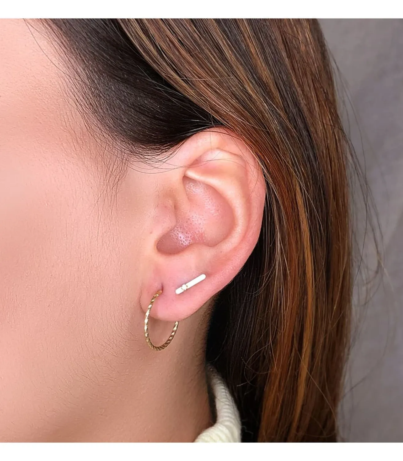 Pendientes Trepadores Petit Barra Oro 18K<Alda Joyeros Cheap