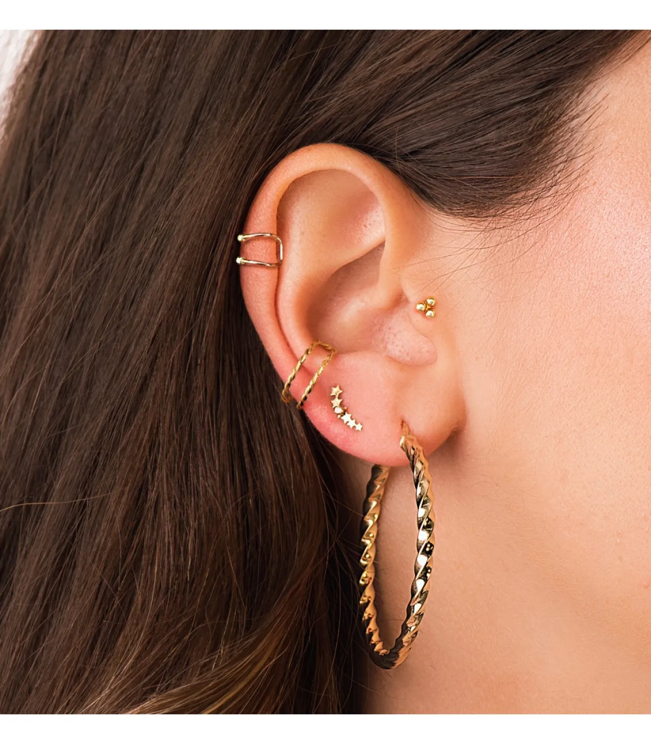 Pendientes Trepadores Petit Estrellas Oro 18K<Alda Joyeros Best