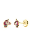 Pendientes Unicornio Oro Amarillo 18K<Alda Joyeros Store
