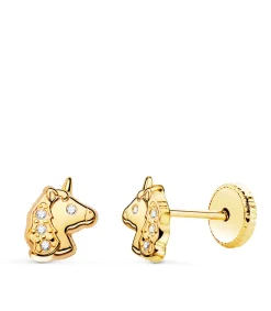 Pendientes Unicornio Oro Amarillo 18K Circonitas<Alda Joyeros Sale