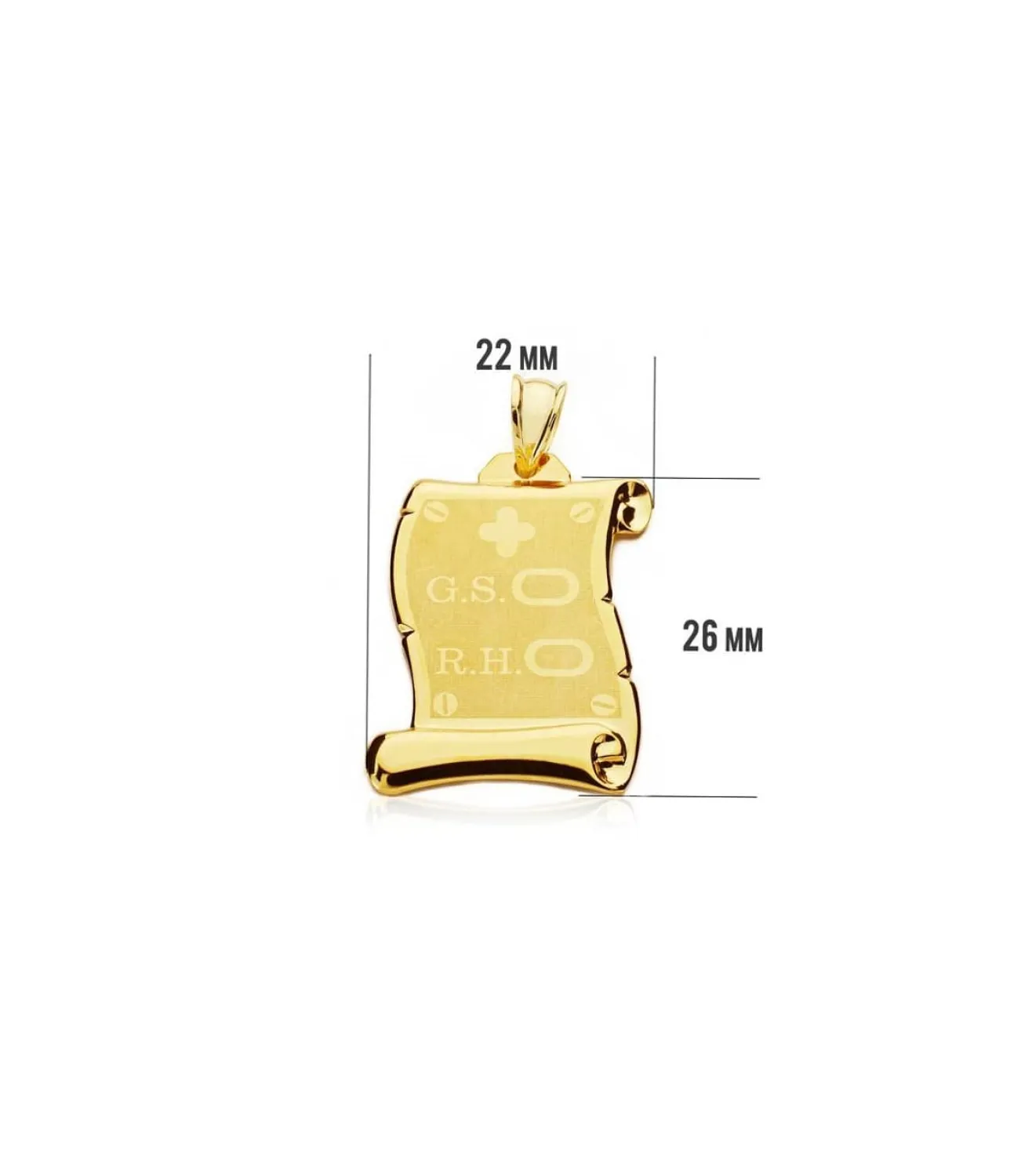 Pergamino Rh Oro Amarillo 18K 26Mm<Alda Joyeros Shop