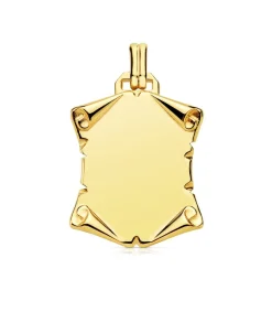 Placa Pergamino Liso Oro Amarillo 18 K 25 Mm<Alda Joyeros Online