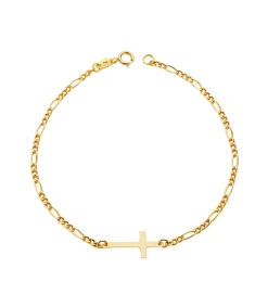 Pulsera Cruz Oro Amarillo Macarena 18 Ktes<Alda Joyeros Fashion