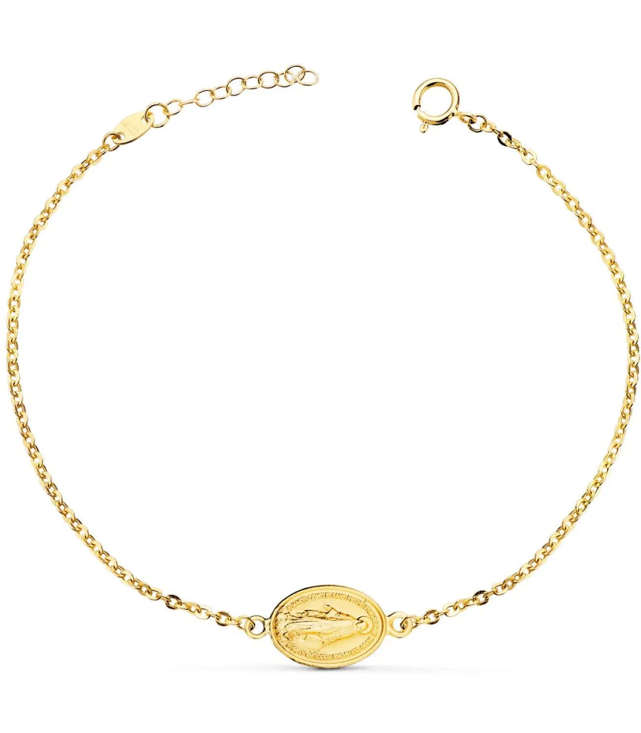 Pulsera Medalla Milagrosa Oro 18K 19Cm<Alda Joyeros Online