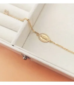 Pulsera Medalla Milagrosa Oro 18K 19Cm<Alda Joyeros Online