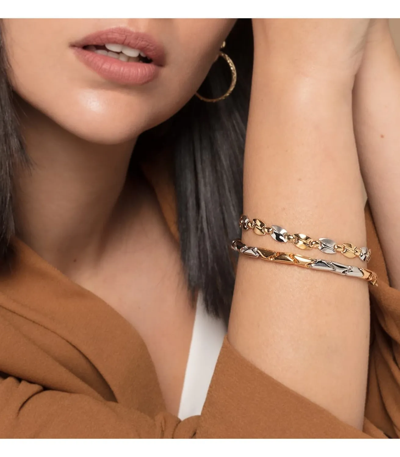 Pulsera Mujer Oro Bicolor 18K Zambia<Alda Joyeros Flash Sale