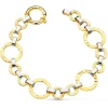 Pulsera Mujer Oro Bicolor 18K Eslabones Redondos<Alda Joyeros Online