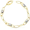 Pulsera Mujer Oro Bicolor 18K Motivos Tallados<Alda Joyeros Outlet
