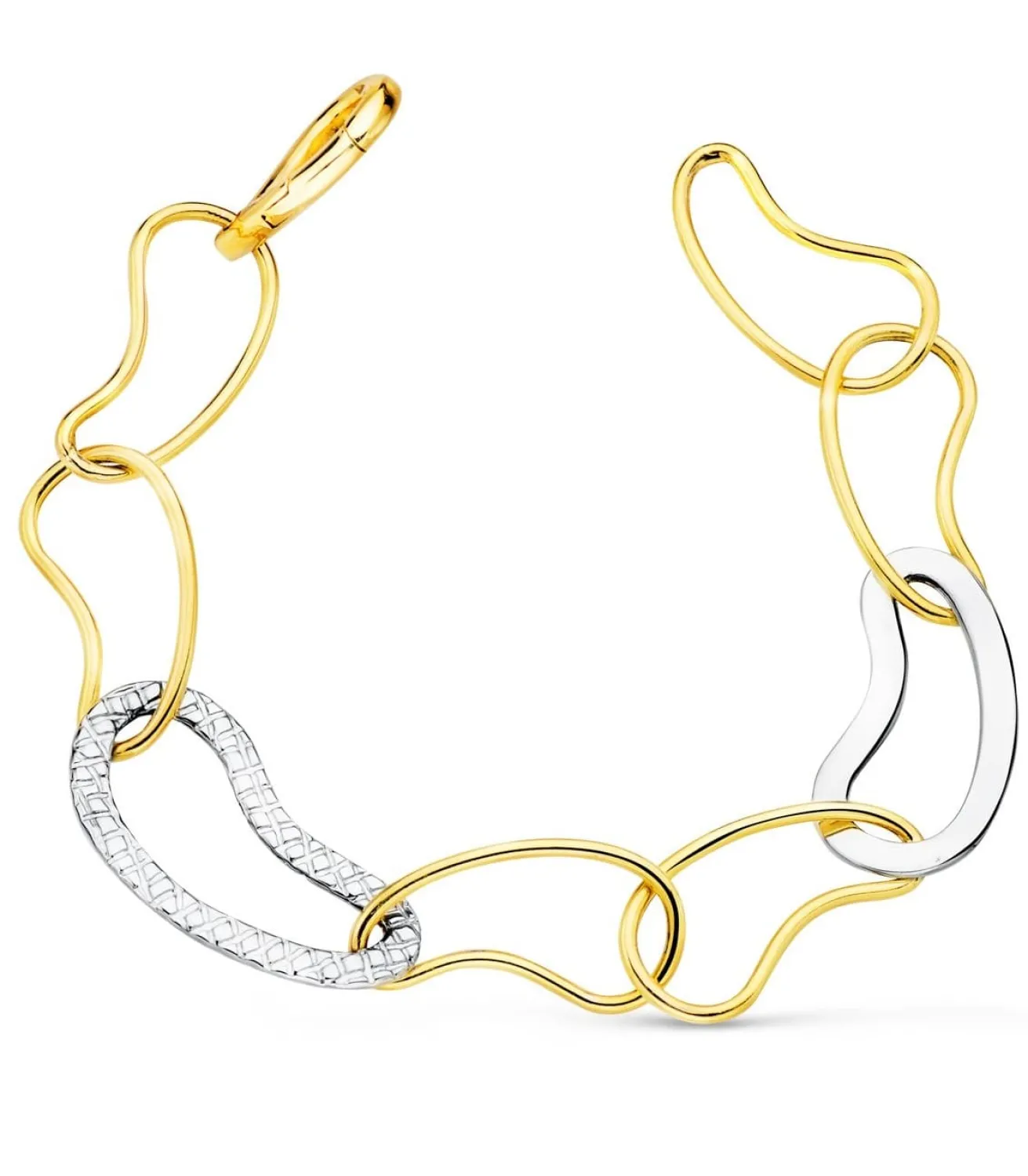 Pulsera Mujer Oro Bicolor 18K Wave<Alda Joyeros Store