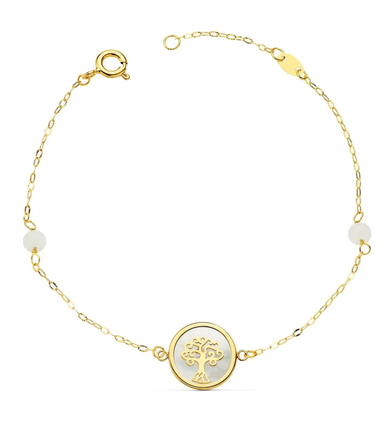Pulsera Mujer Oro 18K Arbol De La Vida Nacar 20Cm<Alda Joyeros Cheap