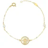 Pulsera Mujer Oro 18K Mano De Fatima Nacar 20Cm<Alda Joyeros Hot