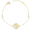 Pulsera Mujer Oro 18K Rosa De Los Vientos Nacar 20Cm<Alda Joyeros Best