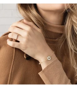 Pulsera Mujer Oro 18K Rosa De Los Vientos Nacar 20Cm<Alda Joyeros Best