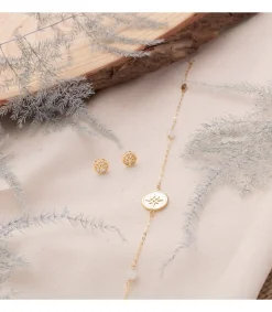 Pulsera Mujer Oro 18K Rosa De Los Vientos Nacar 20Cm<Alda Joyeros Best