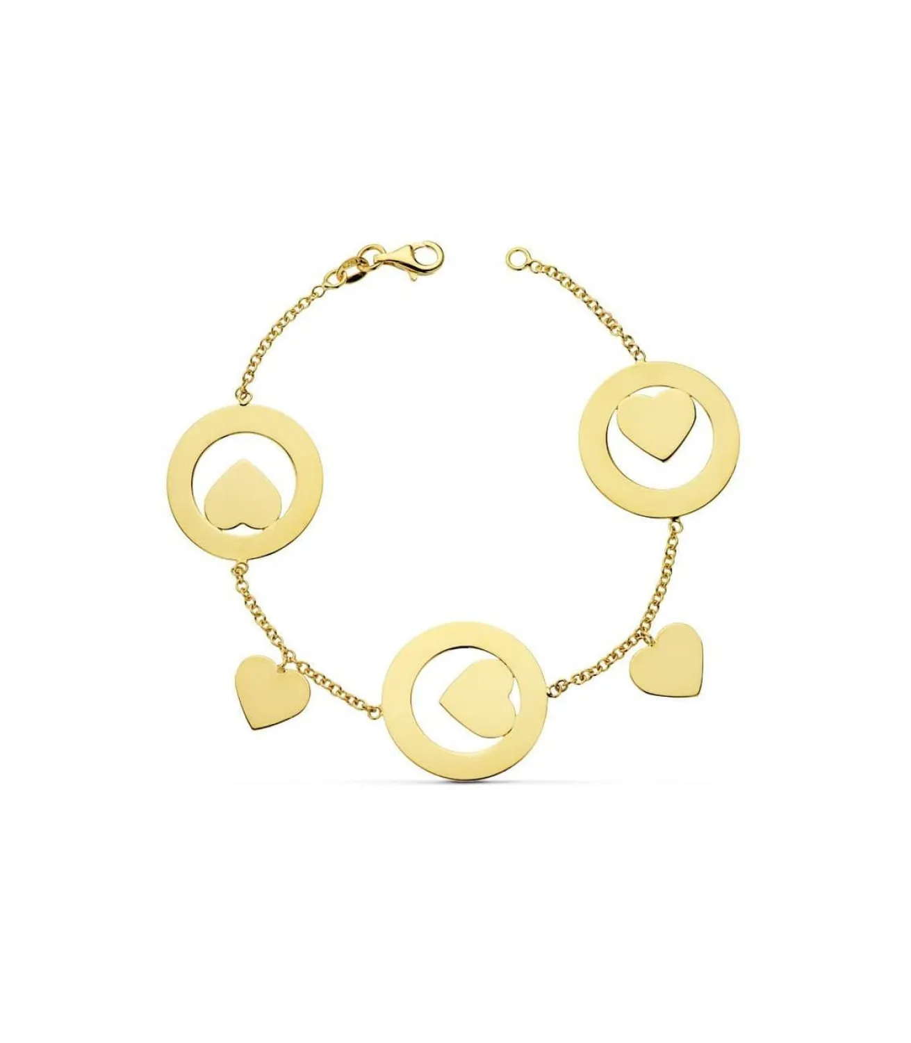Pulsera Oro Amarillo 18K Corazon Con Halo<Alda Joyeros Online