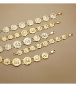 Pulsera Oro Bicolor 18K Medallas Medusa 20,5 Cm<Alda Joyeros Clearance