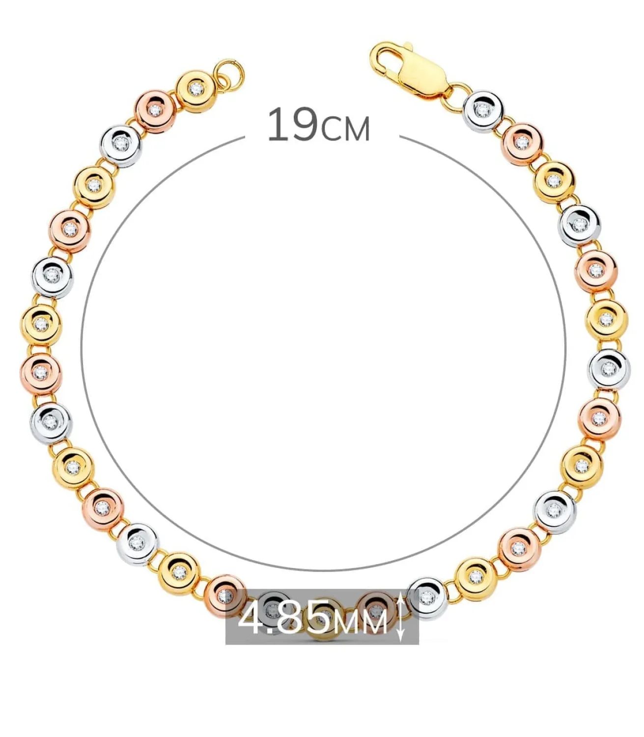 Pulsera Riviere Diamantes 0.434 Qts. Oro Tricolor 18K<Alda Joyeros Cheap