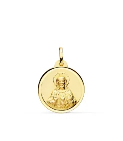 Sagrado Corazon De Jesus Bisel Oro 18K 20 Mm<Alda Joyeros Fashion