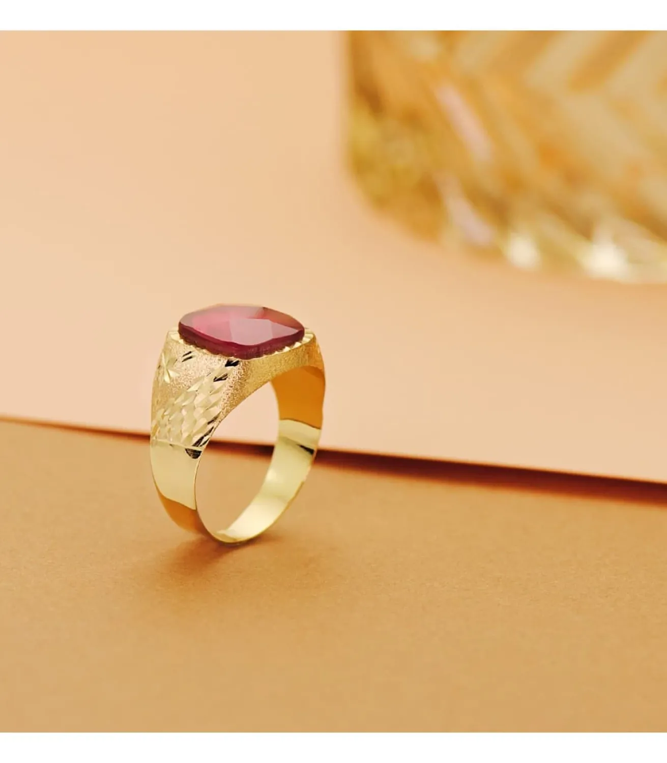 Sello Caballero Geronimo Oro Amarillo 18K Espinela Roja<Alda Joyeros Best Sale
