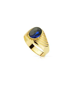 Sello Caballero Roberto Oro 18K Espinela Azul<Alda Joyeros Shop
