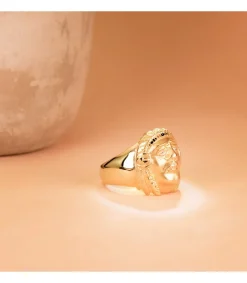 Sello De Hombre Indio Oro Amarillo 18K<Alda Joyeros Store