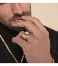 Sello Dolar Hombre De Oro Amarillo 18K<Alda Joyeros Online