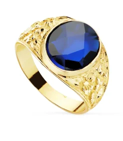 Sello Hombre Elias Oro Amarillo 18K Azul<Alda Joyeros Cheap